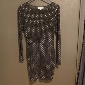 White House Black Market Black Dress with Silver Accents